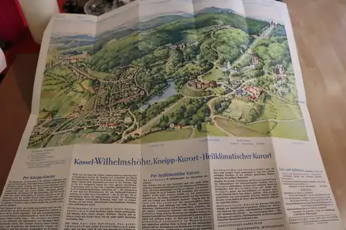 altes Werbefaltblatt - Kassel Wilhelmshöhe 30er Jahre