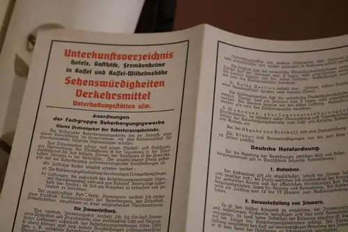 altes Unterkunftsverzeichnis Kassel Mitte - 30er Jahre ?