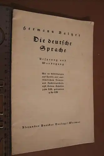 altes Info-Heft - Die deutsche Sprache - Ursprung und Werdegang - H. Balzer 
