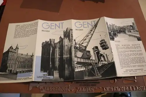 altes Werbefaltblatt - Gent Belgien  30er Jahre 