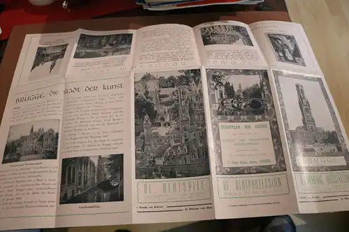 altes Werbefaltblatt - Brügge - H. Memling Ausstellung 1939