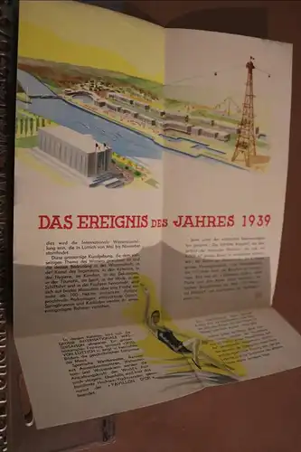 altes Werbefaltblatt - Internationale Wasserausstellung Lüttich  1939