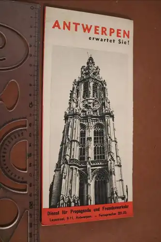 altes Werbefaltblatt - Antwerpen 30er Jahre