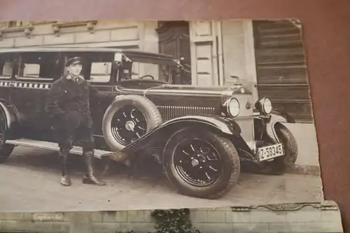 drei tolle alte Fotos - Oldtimer mit Fahrer  - Taxi - Fiat - 1930 - Köln