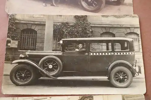 drei tolle alte Fotos - Oldtimer mit Fahrer  - Taxi - Fiat - 1930 - Köln