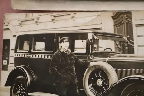 drei tolle alte Fotos - Oldtimer mit Fahrer  - Taxi - Fiat - 1930 - Köln