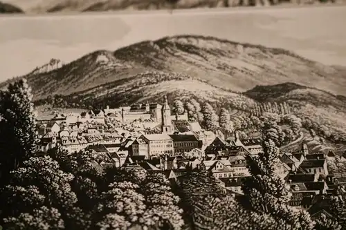 tolles altes Negativ - Ansicht   mir unbekannte Stadt 