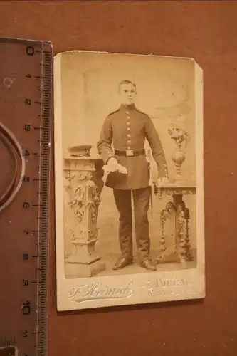 tolles altes CDV Foto - Portrait eines Soldaten - Torgau (5)