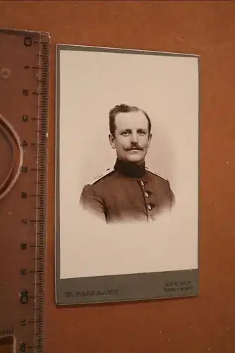 tolles altes CDV Foto - Portrait eines Soldaten - Gnesen Ostpreussen