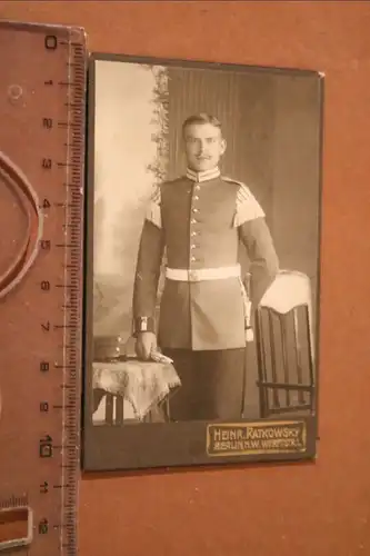 tolles altes CDV Foto - Portrait eines Soldaten  Musikkorps - Berlin