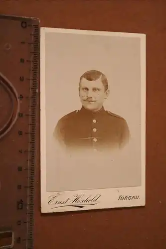 tolles altes CDV Foto - Portrait eines Soldaten - Torgau (4)