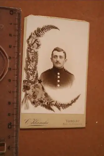 tolles altes CDV Foto - Portrait eines Soldaten - Torgau (3)