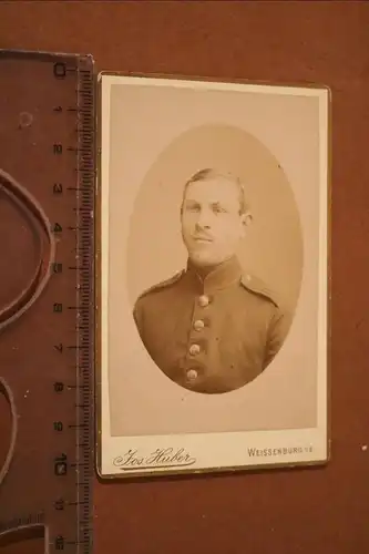 tolles altes CDV Foto - Portrait eines Soldaten - Weissenburg Elsass
