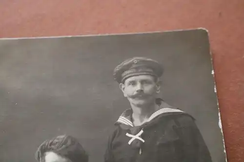 tolles altes Foto  Matrose mit Frau - Matrosen-Division - Hamburg 1910-20