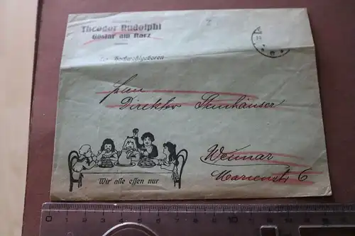 alter Briefumschlag - Absender  Theodor Rudolphi Goslar am Harz 1910-20 ?