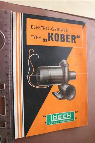 altes Produktblatt - Elektro Gebläse Kober