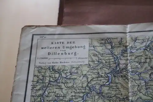 alte Landkarte - weitere Umgebung von Dillenburg 20-30er Jahre ???