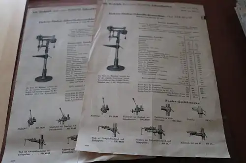 alte Produktblätter Säulenbohrmaschinen und Bohrmaschinen