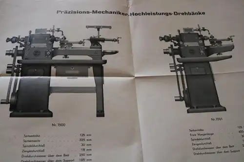 altes Produktblatt - Bömey - Leipzig Hochleistungs-Drehbänke - 40er Jahre