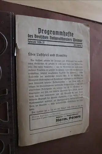 altes Programmheft Deutsches Nationaltheater Weimar 1936/37