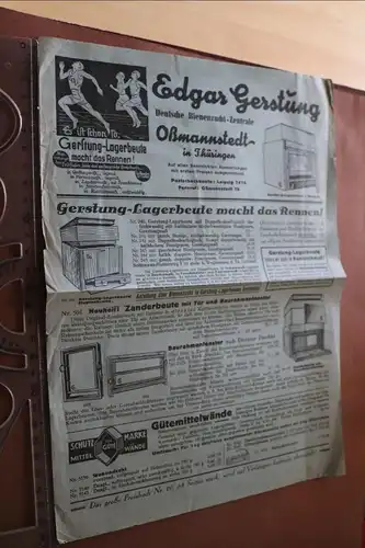 altes Produktblatt - E. Gerstung - Oßmannstedt - Imkereibedarf - 30-40er Jahre