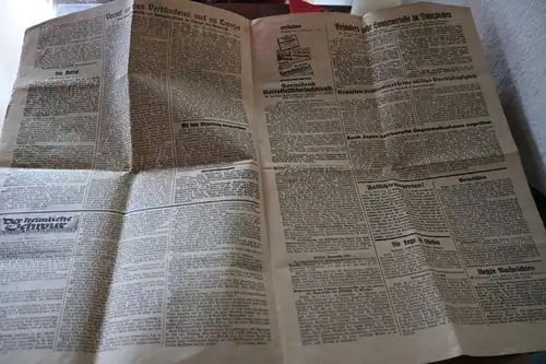 alte Zeitung aus Thüringen 1943 mit Todesanzeige eines Tiger Panzerfahrer selten