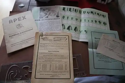 alte Produktblätter Apex Schleifmittel Sonneberg - 50er Jahre