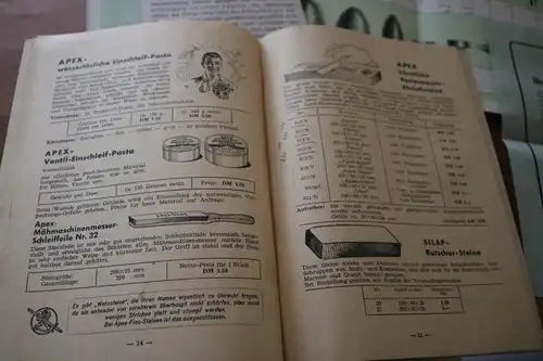 alte Produktblätter Apex Schleifmittel Sonneberg - 50er Jahre