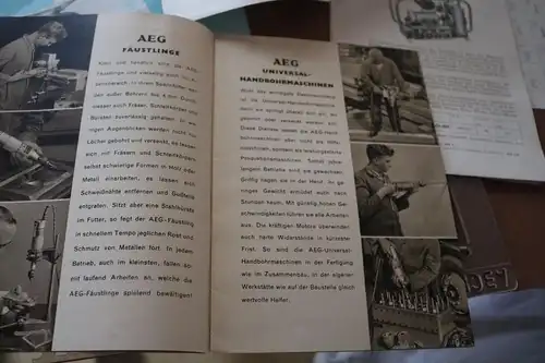 alte Produktblätter AEG  Bohrmaschinen usw.  30er Jahre
