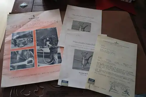 alte Produktblätter Schleifmaschinen - Siemens 40er Jahre