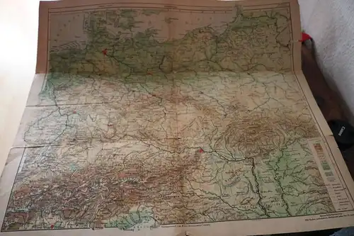 alte Relieflandkarte - Mitteleuropa - 50-60er Jahre ???