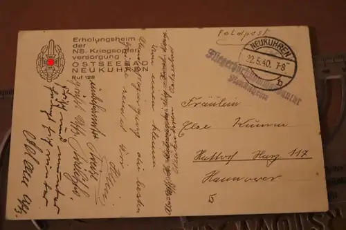 alte Karte- Erholungsheim Ostseebad Neukuhren - Tagesraum 1940