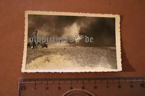  altes Foto -Stoßtruppübung in ?? 1940 - Flammenwerfer