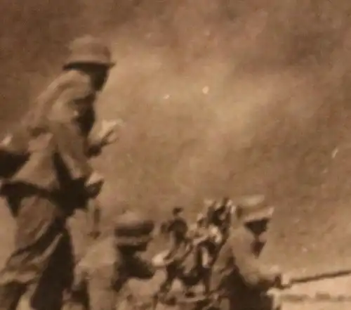  altes Foto -Stoßtruppübung in ?? 1940 - Flammenwerfer