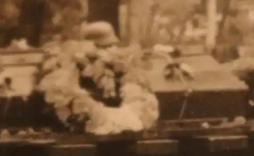  altes Foto -Beisetzung höherer Offiziere ?? Särge auf Halbkettenfahrzeug 