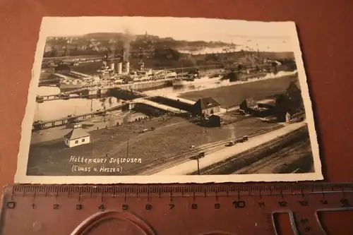 tolle alte Fotokarte - Holtenauer Schleussen mit Kriegsschiff drin