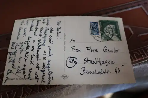 tolle alte Karte-  Reutlingen  Am Listplatz 50-60er Jahre