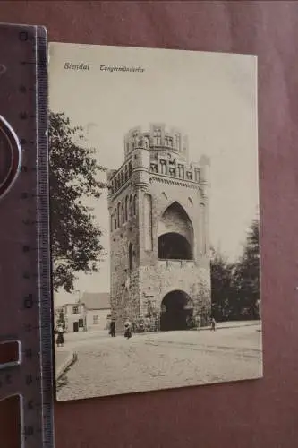 tolle alte Karte - Stendal Tangermündertor - verschickt aus USA 1913