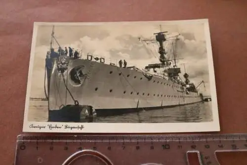 tolle alte Karte - Kreuzer Emden Bugansicht 1941