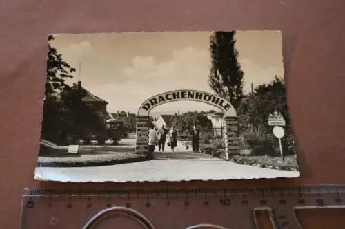 tolle alte  Karte - Eingang Drachenhöhle Syrau Vogtland 1958