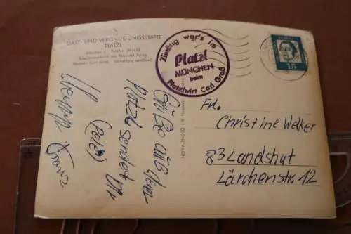 tolle alte  Karte - Platzl Bühne Dreisteirer - Platzl München 60er Jahre 