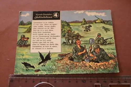 Tolle alte  Karte  Karikatur - Soldaten Wunsch-Dienstplan 4 Geländedienst 1965