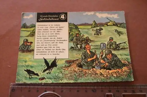 tolle alte  Karte  Karikatur - Soldaten Wunsch-Dienstplan 4 Geländedienst 1965