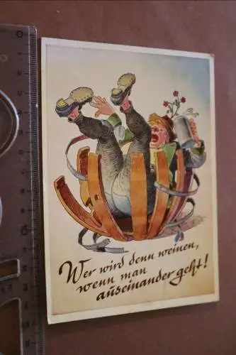 tolle alte Karikatur Karte - Wer wird denn weinen, wenn man auseinander geht 