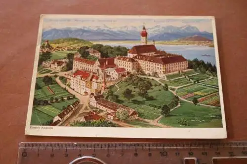 tolle alte  Karte - Kloster Andechs 60er Jahre
