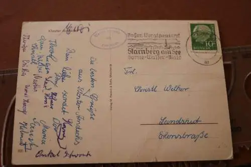 tolle alte  Karte - Kloster Andechs 60er Jahre 