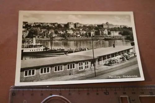 tolle alte  Karte - Flensburg - Fördebrücke  1953