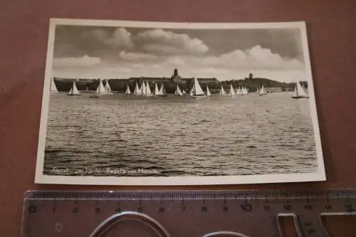 tolle alte  Karte - Flensburger Förde - Regatta vor Mürwik 1954