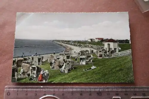 tolle alte Karte - Strandübersicht Nordseebad Büsum - 50-60er Jahre ?