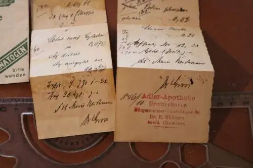 toller alter Apothekenumschlag Iltis-Apotheke Kiel mit zwei Rezepten von 1899 dr